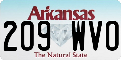 AR license plate 209WVO