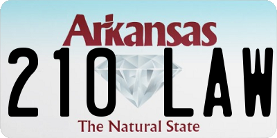 AR license plate 210LAW