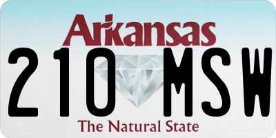 AR license plate 210MSW