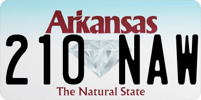 AR license plate 210NAW