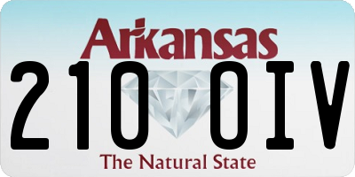 AR license plate 210OIV