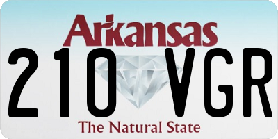 AR license plate 210VGR