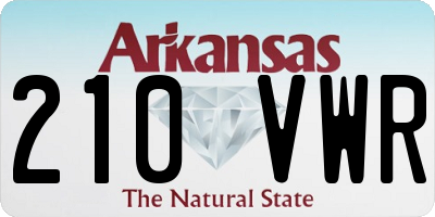 AR license plate 210VWR