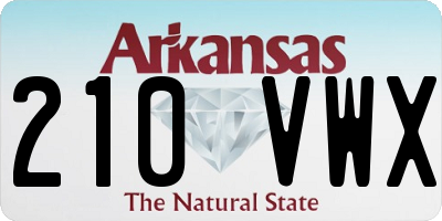 AR license plate 210VWX