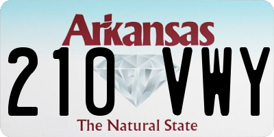 AR license plate 210VWY