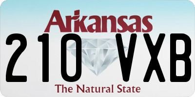 AR license plate 210VXB