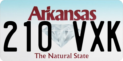 AR license plate 210VXK