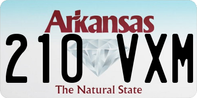 AR license plate 210VXM