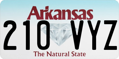 AR license plate 210VYZ