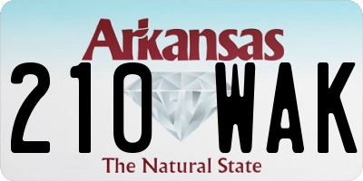 AR license plate 210WAK