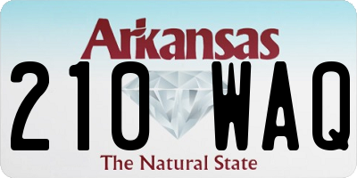 AR license plate 210WAQ