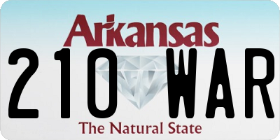 AR license plate 210WAR