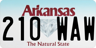 AR license plate 210WAW