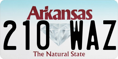 AR license plate 210WAZ