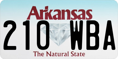 AR license plate 210WBA