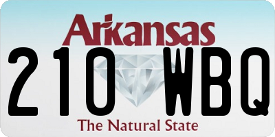 AR license plate 210WBQ