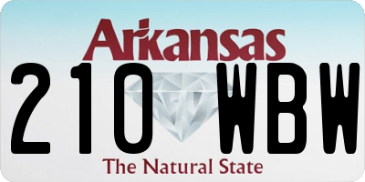 AR license plate 210WBW