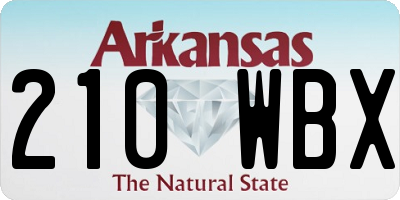AR license plate 210WBX