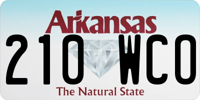 AR license plate 210WCO