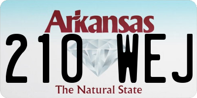 AR license plate 210WEJ