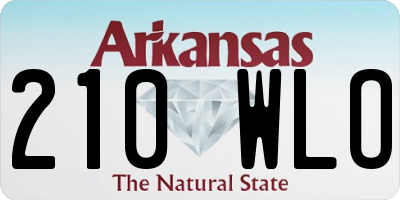 AR license plate 210WLO