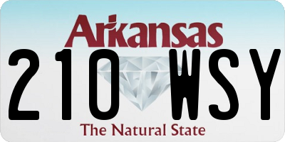 AR license plate 210WSY