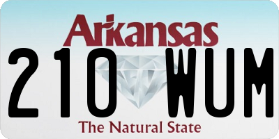AR license plate 210WUM