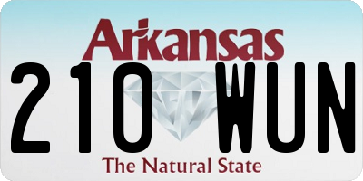 AR license plate 210WUN