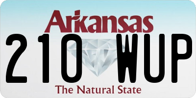 AR license plate 210WUP