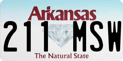 AR license plate 211MSW