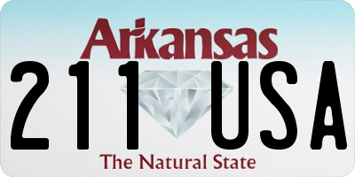 AR license plate 211USA