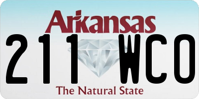 AR license plate 211WCO
