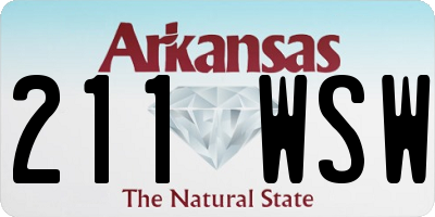 AR license plate 211WSW
