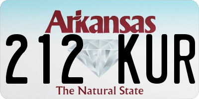 AR license plate 212KUR
