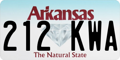 AR license plate 212KWA