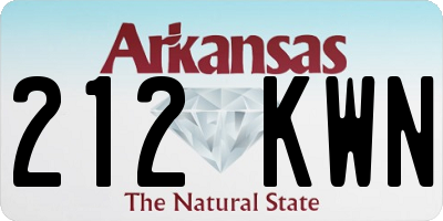 AR license plate 212KWN