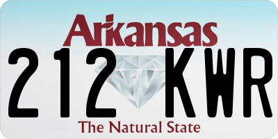 AR license plate 212KWR