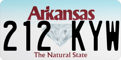 AR license plate 212KYW