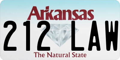 AR license plate 212LAW