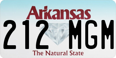 AR license plate 212MGM