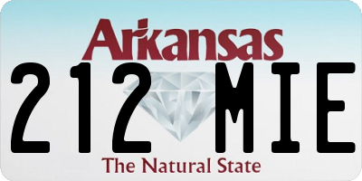 AR license plate 212MIE