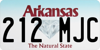 AR license plate 212MJC