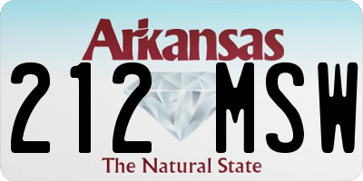 AR license plate 212MSW