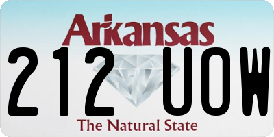 AR license plate 212UOW