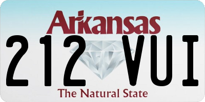AR license plate 212VUI
