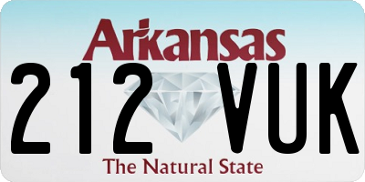 AR license plate 212VUK