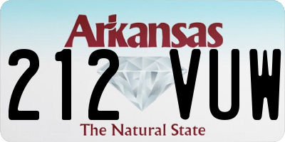 AR license plate 212VUW