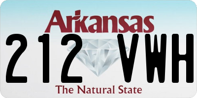 AR license plate 212VWH