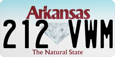AR license plate 212VWM