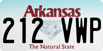 AR license plate 212VWP